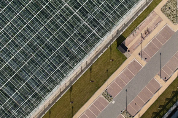 Luftaufnahme von Gewächshäusern — Stockfoto