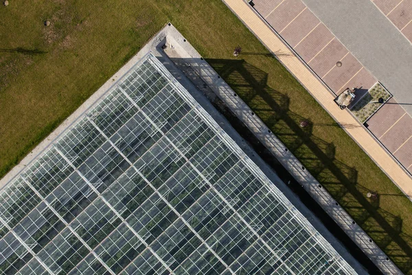 Flygfoto över växthus — Stockfoto