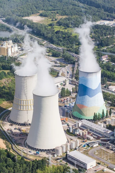 Vue aérienne de la centrale au charbon en Pologne — Photo