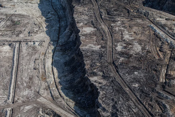 Flygfoto över kolgruvan Stockbild