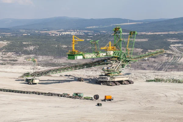 Flygfoto över kolgruvan Stockbild