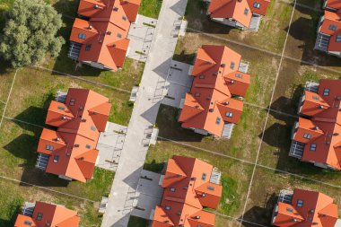 wroclaw şehir banliyölerinde havadan görünümü