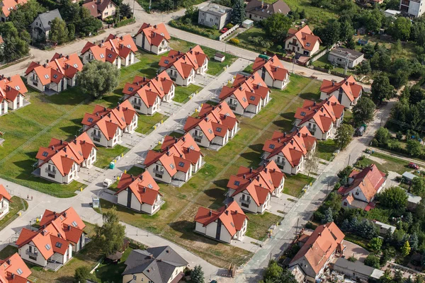 Aerial view of Wroclaw city suburbs