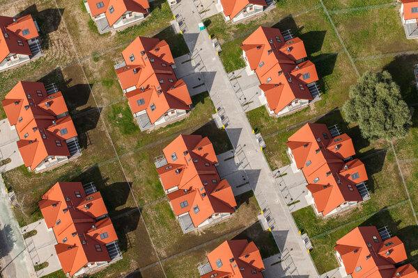 Aerial view of Wroclaw city suburbs in Poland.