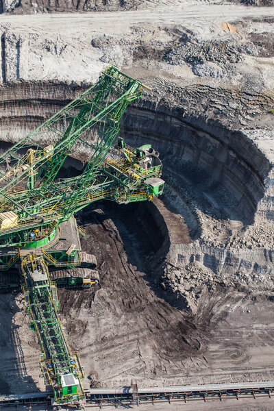 aerial view of coal mine