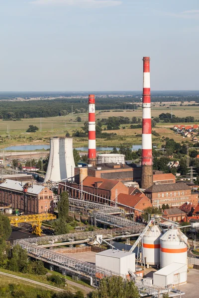 Vista aérea de la central eléctrica de carbón — Foto de Stock