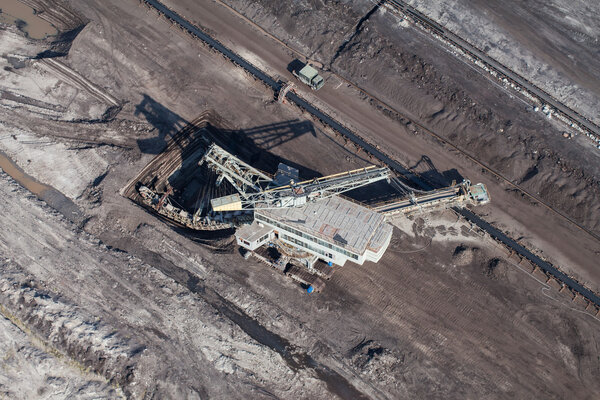 aerial view of coal mine