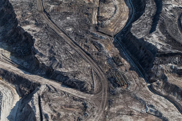 Luchtfoto van de kolenmijn Stockfoto