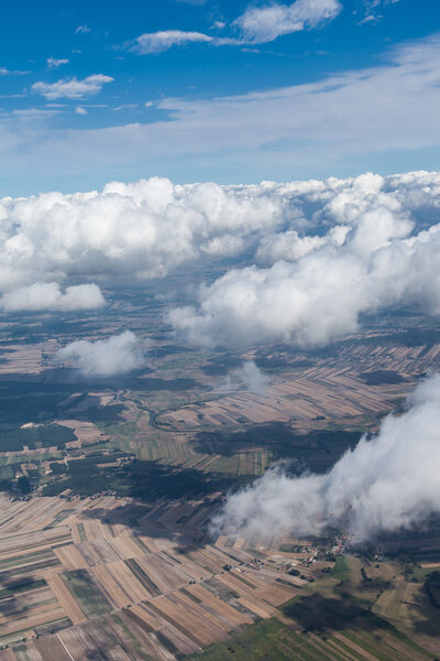 Picturesque cloudscape in bright sky
