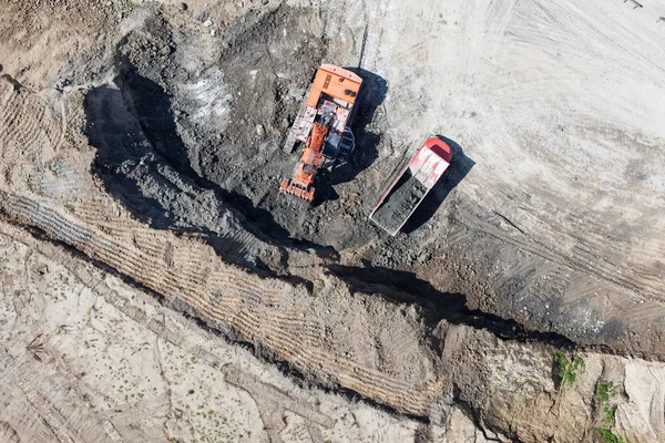 Aerial view of the earth mover — Stock Photo, Image