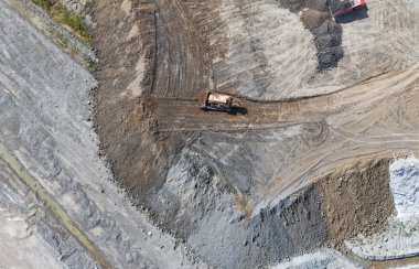 Aerial view of the earth mover clipart
