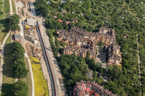 A légi felvétel a wroclaw city külvárosokban — Stock Fotó