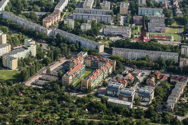 Vista aérea dos subúrbios da cidade de Wroclaw — Fotografia de Stock