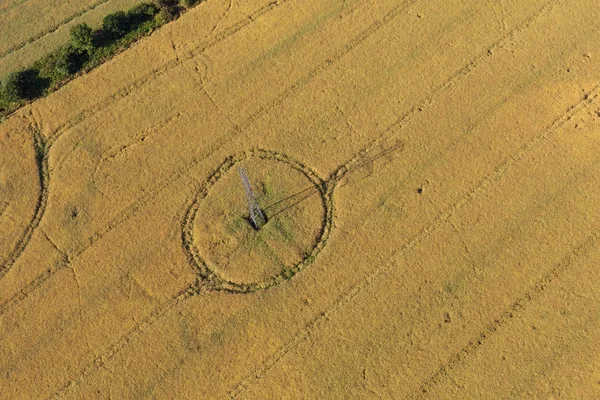 Vista aérea dos campos de colheita — Fotografia de Stock