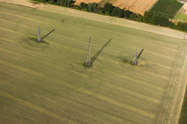 Aerial view of harvest fields — Stock Photo, Image