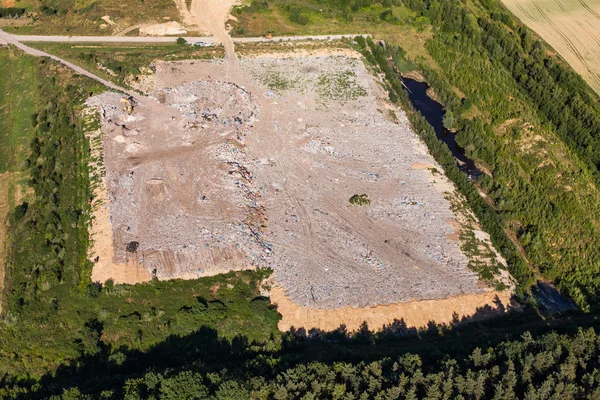 Aerial view of the garbage landfill — Stock Photo, Image