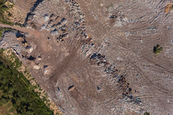 Vista aerea della discarica di rifiuti — Foto Stock