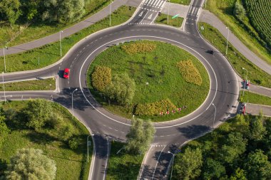 aerial view of roundabout clipart