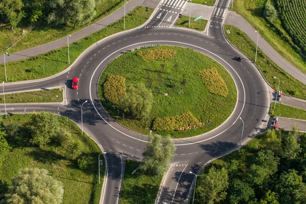 Aerial view of roundabout — Stock Photo, Image