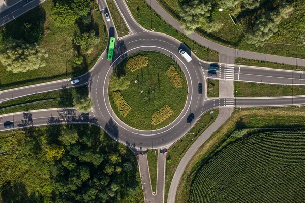 Luchtfoto van rotonde — Stockfoto