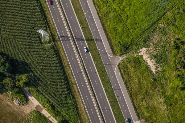 Aerial view of highway in Summer time — Stock Photo, Image