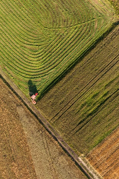 Tracteur sur champ de récolte — Photo