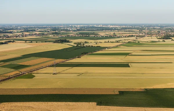 Vista aérea de los campos de cosecha — Foto de Stock