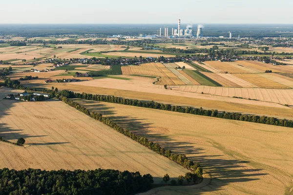 Vista aérea dos campos de colheita — Fotografia de Stock