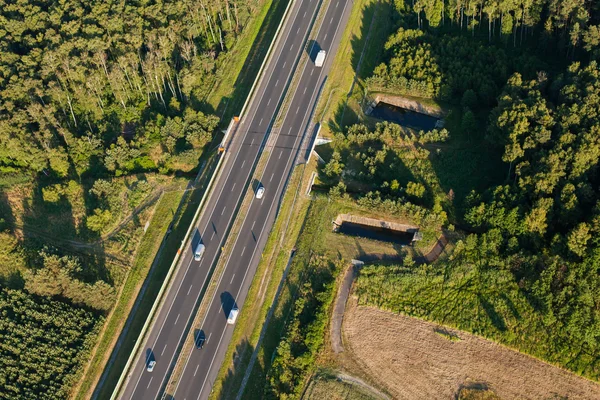 Luchtfoto van de snelweg — Stockfoto