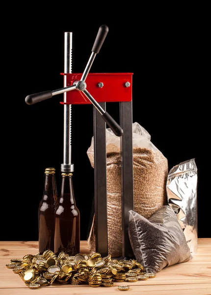 Bottles of homemade beer — Stock Photo, Image