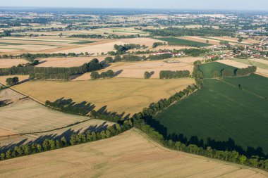 hasat alanlarının havadan görünümü
