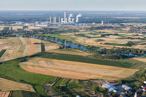 Aerial view on the power station — Stock Photo, Image