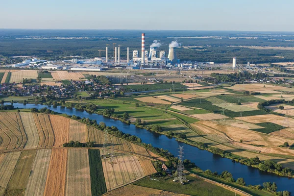 Letecký pohled na elektrárna — Stock fotografie