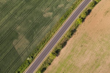 hasat alanlarının havadan görünümü