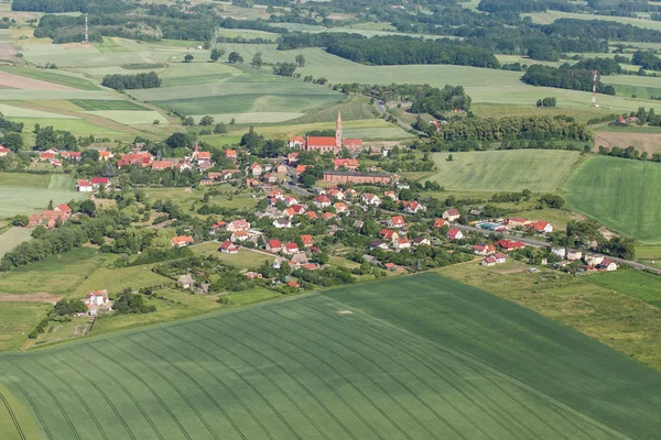 Aerial view of harvest fields — Stock Photo, Image