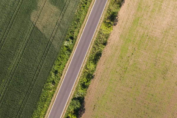 Vista aérea dos campos de colheita — Fotografia de Stock