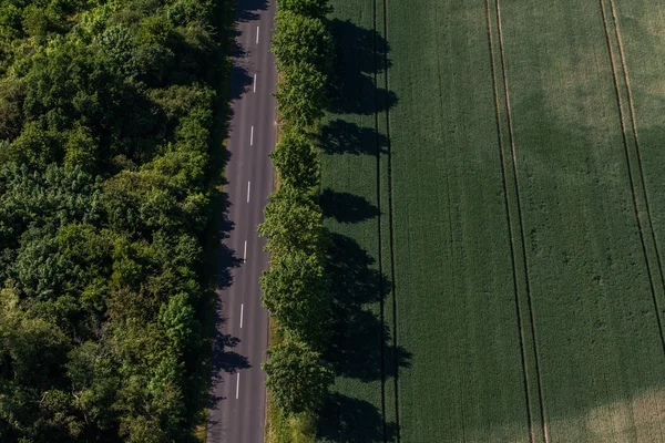 Aerial view of harvest fields — Stock Photo, Image