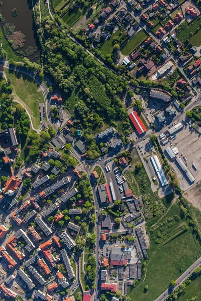 Luchtfoto van Olesnica stad — Stockfoto