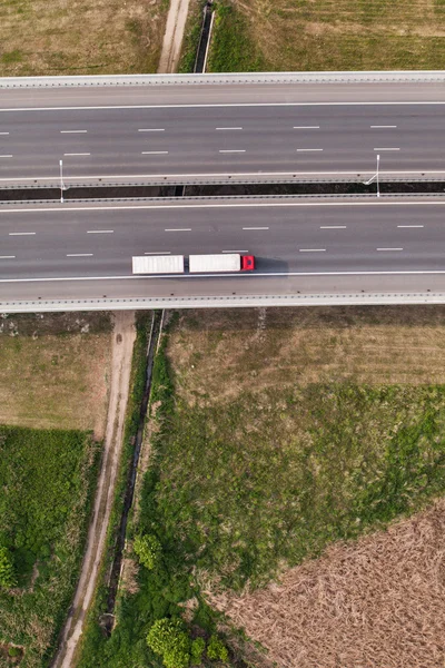 Luchtfoto van de snelweg — Stockfoto