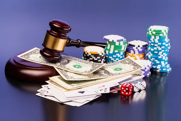 Law and gambling money — Stock Photo, Image