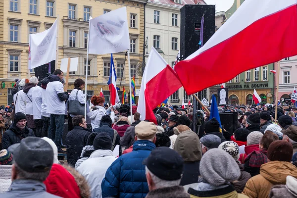 Демонстрация Комитета по защите демократии KOD — стоковое фото