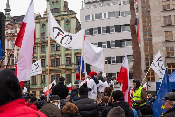 Dimostrazione del Comitato per la Difesa della Democrazia KOD — Foto Stock