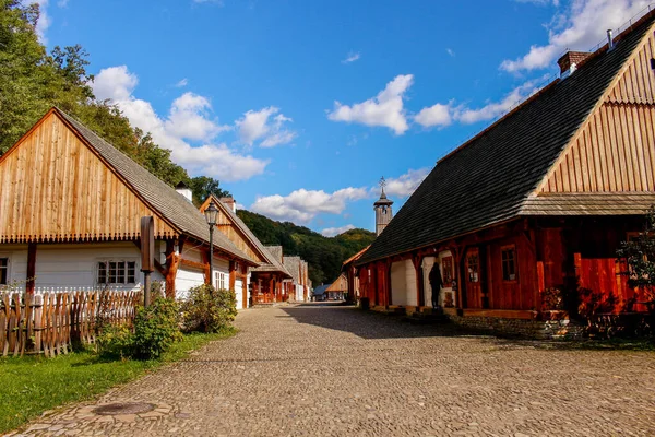 Aldeia Polaca Casa Velha Museu Etnografia Livre Sanok — Fotografia de Stock