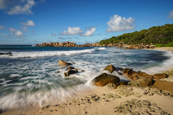 Granite Rocks Beautiful Tropical Beach Digue Seychelles — Stock Photo, Image