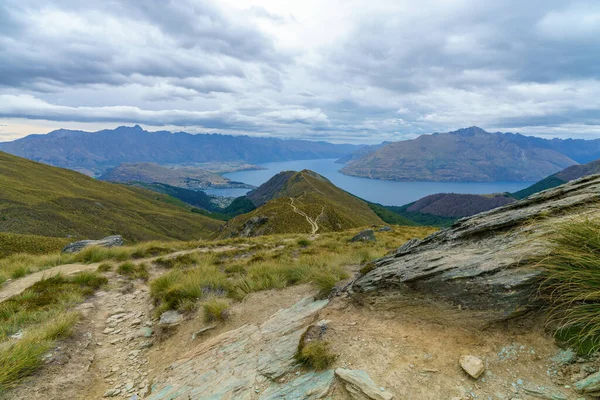 Πεζοπορία Στο Ben Lomond Κομμάτι Στο Queenstown Στη Νέα Ζηλανδία — Φωτογραφία Αρχείου