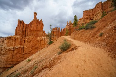 hiking the peek-a-boo loop in the bryce canyon national park in utah in the usa clipart