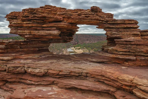 Janela Naturezas Deserto Parque Nacional Kalbarri Oeste Austrália — Fotografia de Stock