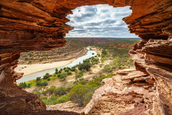 Batı Avustralya Daki Kalbarri Ulusal Parkı Nda Doğal Pencere — Stok fotoğraf