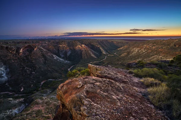 Charles Nóż Canyon Pobliżu Exmouth Zachodniej Australii Przed Wschodem Słońca — Zdjęcie stockowe