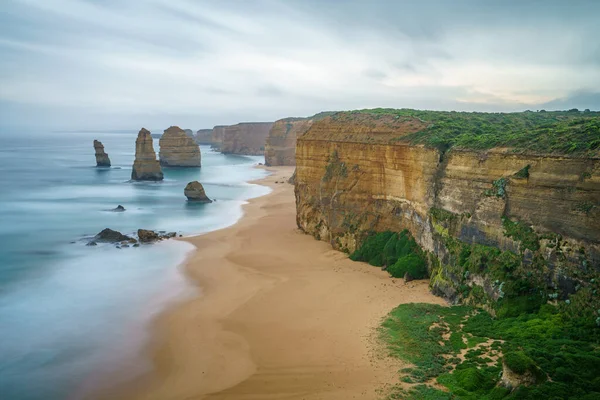 Famous Twelve Apostles Sunset Great Ocean Road Victoria Australia — Stock Photo, Image